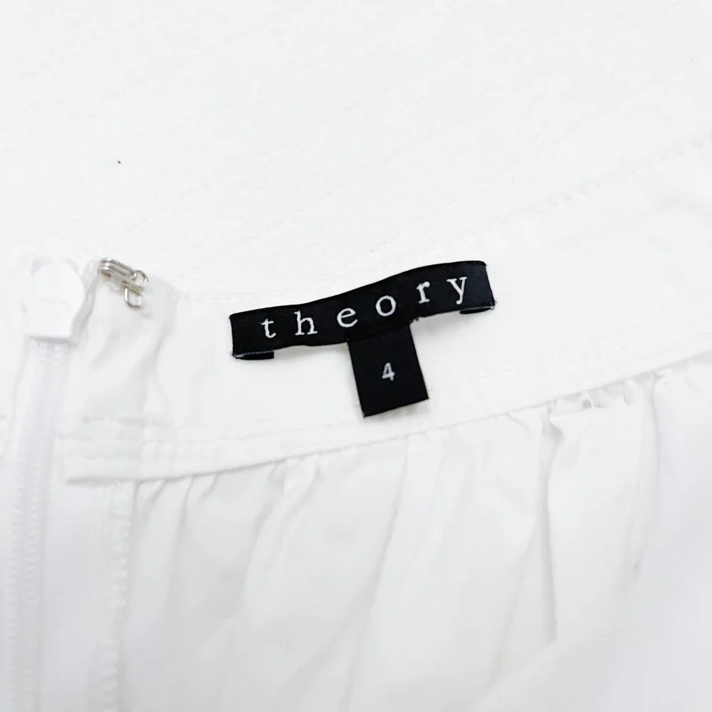 Theory Gelca Palatial White Ruched Skirt SZ4